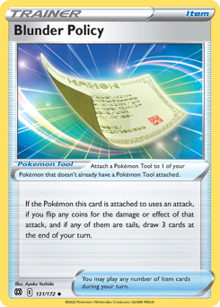 Blunder Policy, Brilliant Stars #131, Pokémon TCG card