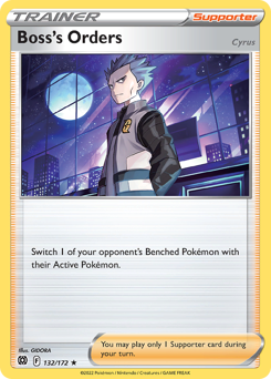 Boss's Orders, Brilliant Stars #132, Pokémon TCG card