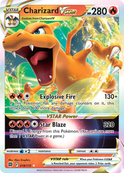Charizard VSTAR, Brilliant Stars #18, Pokémon TCG card