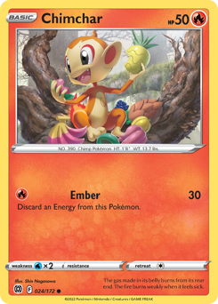 Chimchar, Brilliant Stars #24, Pokémon TCG card