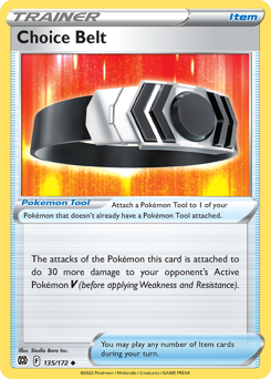 Choice Belt, Brilliant Stars #135, Pokémon TCG card
