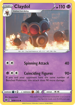 Claydol, Brilliant Stars #59, Pokémon TCG card