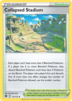 Collapsed Stadium, Brilliant Stars #137, Pokémon TCG card