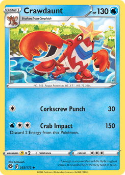 Crawdaunt, Brilliant Stars #33, Pokémon TCG card