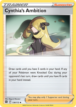 Cynthia's Ambition, Brilliant Stars #138, Pokémon TCG card