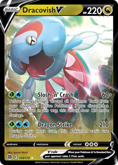 Dracovish V, Brilliant Stars #114, Pokémon TCG card