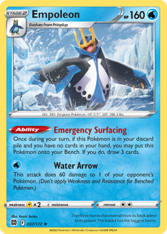 Empoleon, Brilliant Stars #37, Pokémon TCG card