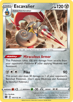 Escavalier, Brilliant Stars #101, Pokémon TCG card