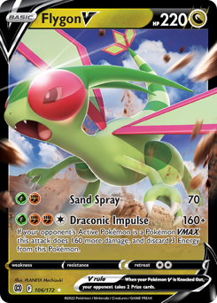 Flygon V, Brilliant Stars #106, Pokémon TCG card