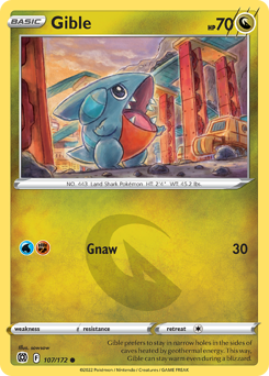Gible, Brilliant Stars #107, Pokémon TCG card