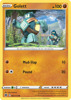 Golett, Brilliant Stars #82, Pokémon TCG card