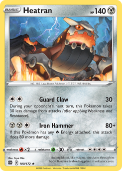 Heatran, Brilliant Stars #100, Pokémon TCG card