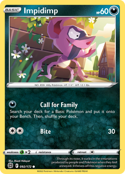 Impidimp, Brilliant Stars #92, Pokémon TCG card