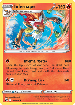 Infernape, Brilliant Stars #26, Pokémon TCG card