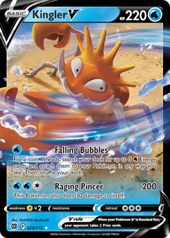 Kingler V, Brilliant Stars #28, Pokémon TCG card
