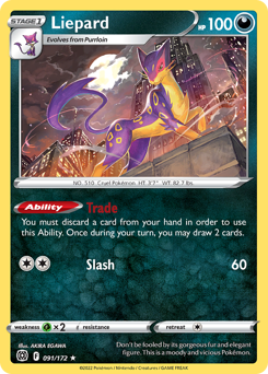Liepard, Brilliant Stars #91, Pokémon TCG card