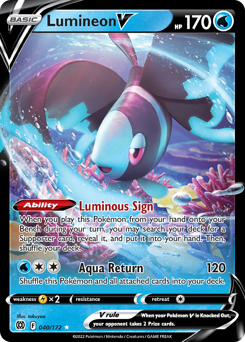 Lumineon V, Brilliant Stars #40, Pokémon TCG card