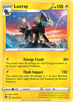 Luxray, Brilliant Stars #51, Pokémon TCG card