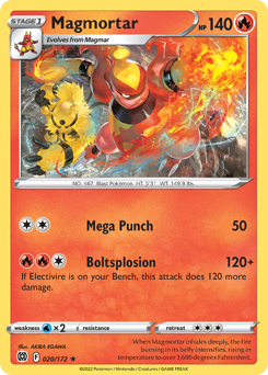 Magmortar, Brilliant Stars #20, Pokémon TCG card
