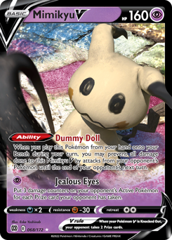 Mimikyu V, Brilliant Stars #68, Pokémon TCG card