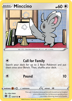 Minccino, Brilliant Stars #124, Pokémon TCG card