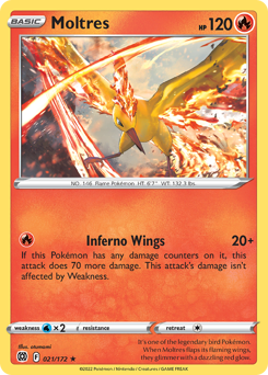 Moltres, Brilliant Stars #21, Pokémon TCG card