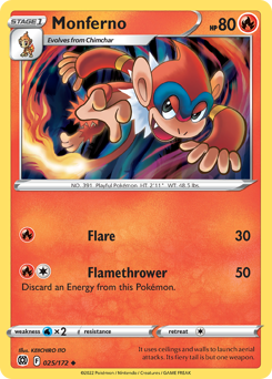 Monferno, Brilliant Stars #25, Pokémon TCG card