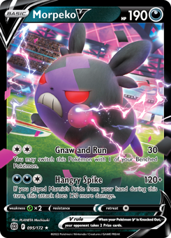 Morpeko V, Brilliant Stars #95, Pokémon TCG card