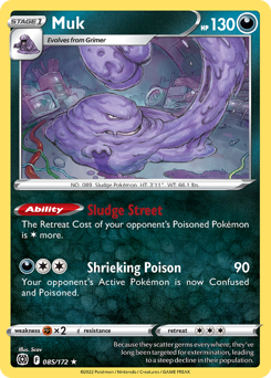 Muk, Brilliant Stars #85, Pokémon TCG card