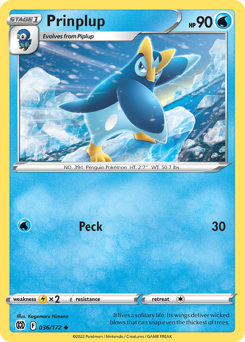 Prinplup, Brilliant Stars #36, Pokémon TCG card