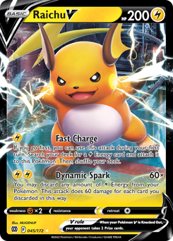 Raichu V, Brilliant Stars #45, Pokémon TCG card