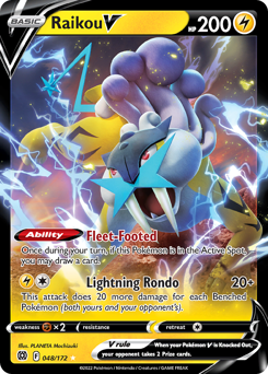 Raikou V, Brilliant Stars #48, Pokémon TCG card