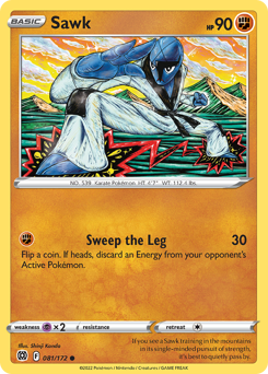 Sawk, Brilliant Stars #81, Pokémon TCG card