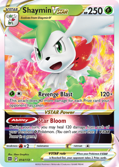 Shaymin VSTAR, Brilliant Stars #14, Pokémon TCG card