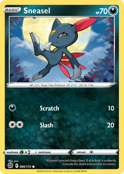 Sneasel, Brilliant Stars #86, Pokémon TCG card