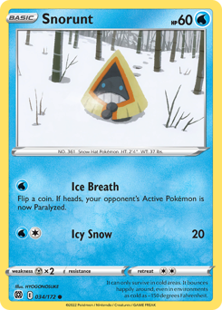 Snorunt, Brilliant Stars #34, Pokémon TCG card