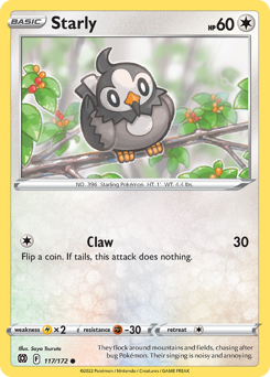 Starly, Brilliant Stars #117, Pokémon TCG card