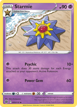 Starmie, Brilliant Stars #55, Pokémon TCG card