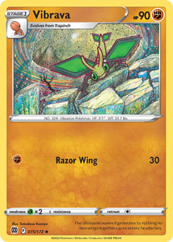 Vibrava, Brilliant Stars #75, Pokémon TCG card