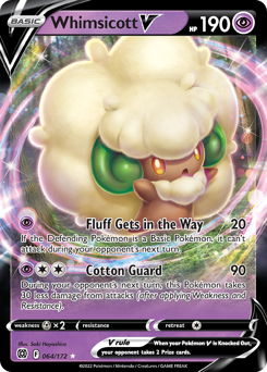 Whimsicott V, Brilliant Stars #64, Pokémon TCG card