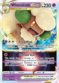Whimsicott VSTAR, Brilliant Stars #65, Pokémon TCG card