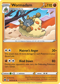 Wormadam, Brilliant Stars #77, Pokémon TCG card