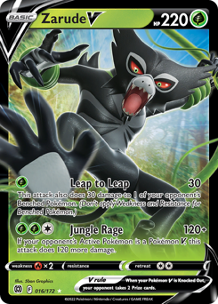 Zarude V, Brilliant Stars #16, Pokémon TCG card