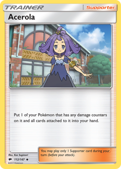 Acerola, Burning Shadows #112, Pokémon TCG card