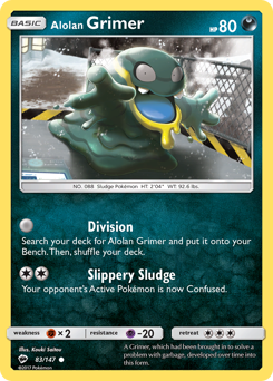 Alolan Grimer, Burning Shadows #83, Pokémon TCG card