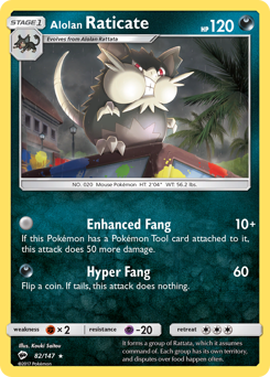 Alolan Raticate, Burning Shadows #82, Pokémon TCG card