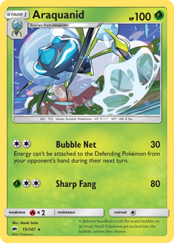 Araquanid, Burning Shadows #15, Pokémon TCG card