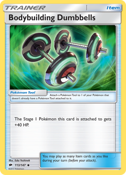 Bodybuilding Dumbbells, Burning Shadows #113, Pokémon TCG card