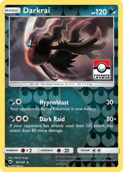 Darkrai, Burning Shadows #87, Pokémon TCG card