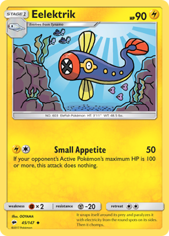 Eelektrik, Burning Shadows #45, Pokémon TCG card